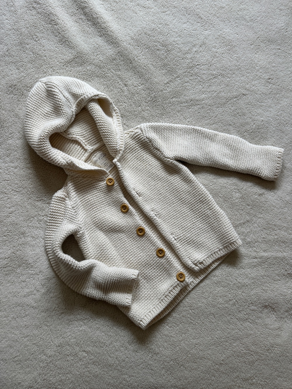 24M Organic Cotton Knit Button-Front Toddler Cardigan